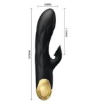 PRETTY LOVE - VIBRATORE DI LUSSO NERO RICARICABILE PLACCATO IN ORO - immagine 4