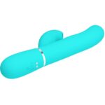 PRETTY LOVE - VIBRATORE MULTIFUNZIONE PERLITA 3 IN 1 G-SPOT VERDE ACQUA - immagine 4