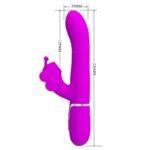 PRETTY LOVE - VIBRATORE MULTIFUNZIONE RABBIT 4 IN 1 FARFALLA FUCSIA - immagine 7