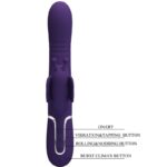 PRETTY LOVE - VIBRATORE MULTIFUNZIONE RABBIT 4 IN 1 FARFALLA VIOLA - immagine 8