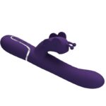 PRETTY LOVE - VIBRATORE MULTIFUNZIONE RABBIT 4 IN 1 FARFALLA VIOLA - immagine 5