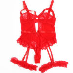 SUBBLIME - TEDDY CON LIGA DETALLE ENCAJE Y TIRAS ROJO S/M - immagine 3