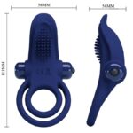 PRETTY LOVE - BRONSON ANELLO DOPPIO CON VIBRAZIONE BLU - immagine 6