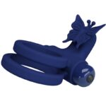 PRETTY LOVE - JAMELE DOPPIO ANELLO CON VIBRAZIONE E STIMOLATORE FARFALLA BLU - immagine 5