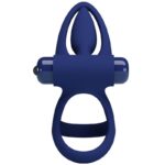 PRETTY LOVE - MAT DOPPIO ANELLO CON VIBRAZIONE E STIMOLATORE BLU - immagine 4
