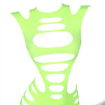 SUBBLIME - 952280 VESTITO ELASTICO A RETE MANICA LUNGA VERDE TAGLIA UNICA - immagine 6