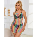 SUBBLIME - 952365 VESTITO A RETE CON SPALLE NUDE ARCOBALENO TAGLIA UNICA - immagine 8