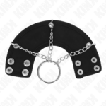 KINK - ANELLO PER PENE CATENA 4 CM METALLO 7 CM CON CINTURA IN PELLE - immagine 3
