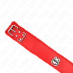 KINK - COLLANA CON GUINZAGLIO 116 CM CON BORCHIE IN ARGENTO MODELLO 4 ROSSO REGOLABILE 40-48 CM X 6 CM - immagine 5