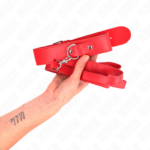 KINK - COLLANA CON CINTURA 116 CM ROJO CINTURINO REGOLABILE 32-50 CM X 8 CM - immagine 3