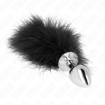 KINK - PLUG ANALE IN ACCIAIO INOSSIDABILE 11 x 7 CM CON PIUMA 11 CM - immagine 2