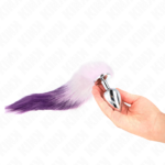 KINK - PLUG ANALE MISURA L 10 X 4 CM CON CODA SINTETICA 40 CM VIOLA - immagine 3