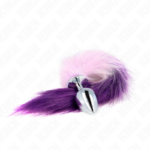 KINK - PLUG ANALE MISURA L 10 X 4 CM CON CODA SINTETICA 40 CM VIOLA - immagine 2