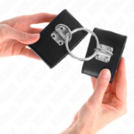 KINK - POLSO FISSO CON CHIUSURA AD ANELLO E LUCCHETTO NERO REGOLABILE 16-23 CM X 5,5 CM - immagine 3