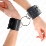 KINK - POLSO FISSO CON CHIUSURA AD ANELLO E LUCCHETTO NERO REGOLABILE 16-23 CM X 5,5 CM - immagine 4