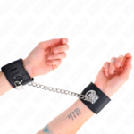 KINK - POLSO FISSO CON CATENA 30 CM E CHIUSURA LUCCHETTO NERO REGOLABILE 16-23 CM X 5,5 CM - immagine 4