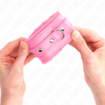 KINK - POGGIPOLSI PREMIUM RIVESTITI IN PELLICCIA ROSA CON CINTURA ROSA REGOLABILE 17-29 CM X 6 CM - immagine 3