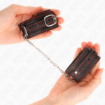 KINK - POTENZIALE DA POLSO PICCOLA NERA CON FODERA ROSSA REGOLABILE 14-24 CM X 3,5 CM - immagine 3