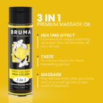 BRUMA - OLIO DA MASSAGGIO PREMIUM EFFETTO CALORE SAPORE PINA COLADA 3 IN 1 - 100 ML - immagine 4