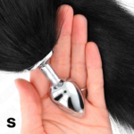 KINK - PLUG ANALE TAGLIA S 7 X 3 CM CON CODA SINTETICA 40 CM NERO - immagine 3