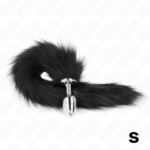 KINK - PLUG ANALE TAGLIA S 7 X 3 CM CON CODA SINTETICA 40 CM NERO - immagine 2