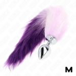 KINK - PLUG ANALE MISURA M 8 X 3,5 CM CON CODA SINTETICA 40 CM VIOLA - immagine 2