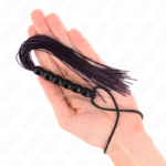KINK - MINI FRUSTA IN SILICONE CON 6 PERLINE NERE 26 CM - immagine 3