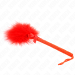 KINK - BACCHETTA IN CORDA DI NYLON CON PIUME TICKLE E FIOCCO ROSSO 25 CM - immagine 3