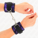 KINK - RESISTENZA DA POLSO CORTA IN PIZZO DI VELLUTO E FASCIA IN NYLON VIOLA/NERO 23 X 6,5 CM - immagine 3