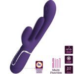 PRETTY LOVE - SHANIA VIBRATORE TRIPLO CONIGLIO MULTIFUNZIONE VIOLA - immagine 2
