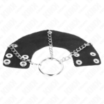 KINK - ANELLO PER PENE CATENA 4 CM METALLO 7 CM CON CINTURA IN PELLE - immagine 5