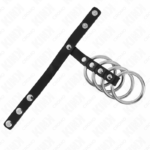 KINK - 4 ANELLI PER PENE IN METALLO DA 3,8 CM COLLEGATI CON CINTURINO IN PELLE DA 22 X 1,5 CM E CHIUSURA A PRESSIONE - immagine 4