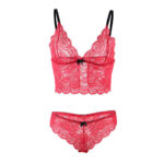 SUBBLIME - 953904 CAMICIA DA NOTTE IN SETA E PIZZO + SLIP ROSSO L/XL - immagine 7