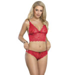 SUBBLIME - 953904 CAMICIA DA NOTTE IN SETA E PIZZO + SLIP ROSSO L/XL - immagine 4
