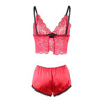 SUBBLIME - 953904 CAMICIA DA NOTTE IN SETA E PIZZO + SLIP ROSSO L/XL - immagine 6