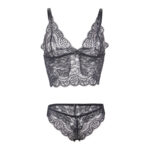SUBBLIME - 953911 CAMICIA DA NOTTE IN SETA E PIZZO + SLIP NERO S/M - immagine 8
