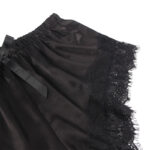 SUBBLIME - 953935 VESTAGLIA DA NOTTE CASUAL IN SETA + PANTALONI IN PIZZO NERO S/M - immagine 6