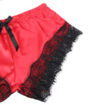 SUBBLIME - 953966 VESTAGLIA DA NOTTE CASUAL IN SETA + PANTALONI IN PIZZO NERO/ROSSO L/XL - immagine 11