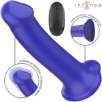 INTENSE - VIBRATORE VICTORIA CON VENTOSA 10 VIBRAZIONI BLU SCURO TELECOMANDO