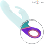 INTENSE - MONICA VIBRATORE RABBIT CON STIMOLATORE G-SPOT ROTANTE BLU - immagine 5