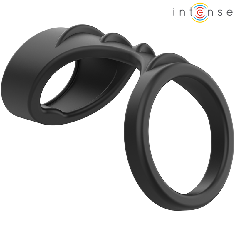 img_196859_be91d6bbd061b2abae2e92b5acbd14b5_1.png INTENSE - THEO DOPPIO ANELLO PER PENE IN SILICONE MODELLO NERO 3 - immagine 1