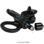 PRETTY LOVE - PASSIONATE RING DOPPIO ANELLO VIBRANTE + STIMOLATORE CLITORIDE NERO - immagine 3
