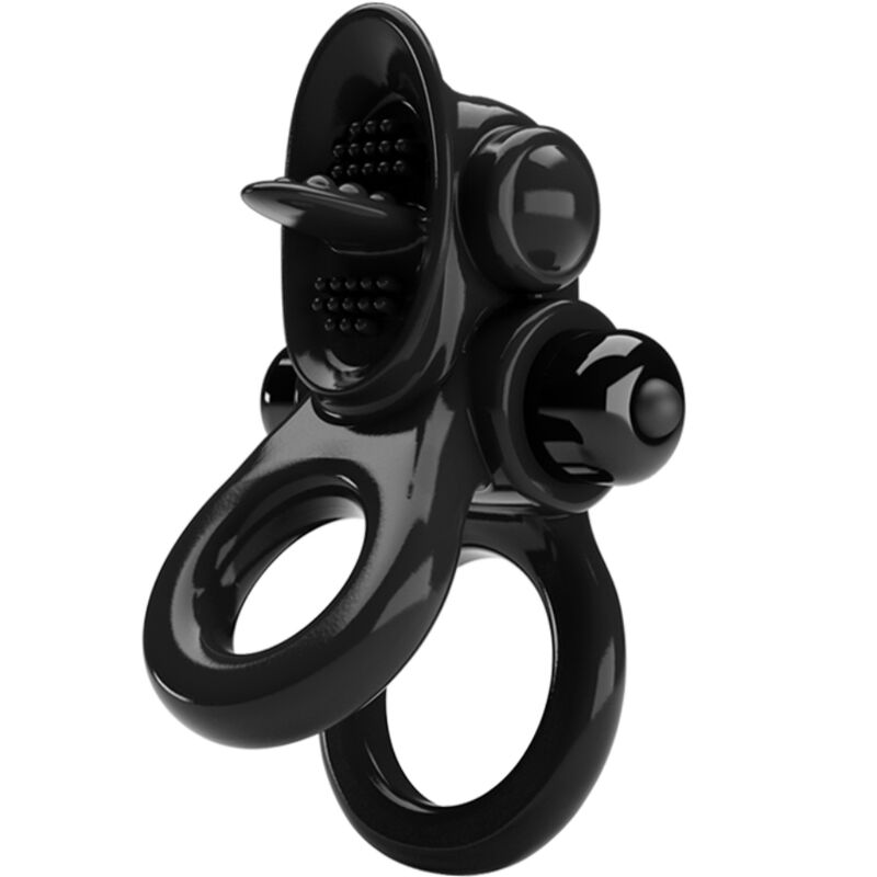 img_197139_ede638708a18a6ffde79316133c01037_1.jpg PRETTY LOVE - PASSIONATE RING DOPPIO ANELLO VIBRANTE + STIMOLATORE CLITORIDE NERO - immagine 1