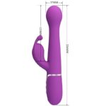 PRETTY LOVE - DEJON 3 IN 1 MULTIFUNZIONE VIBRATORE CONIGLIO VIOLA - immagine 5