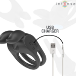 INTENSE - SAM VIBRATORE DOPPIO ANELLO PER PENE 10 VIBRAZIONI NERO - immagine 6