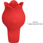 PRETTY LOVE - VIBRATORE A DITA A FORMA DI ROSA JAE 10 VIBRAZIONI ROSSO - immagine 7