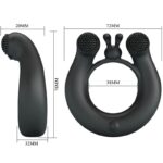 PRETTY LOVE - ANELLO VIBRANTE DAHLIA + STIMOLATORE CLITORIDEO 12 VIBRAZIONI NERO - immagine 6
