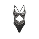 SUBBLIME - 955212 BODY TRASPARENTE CON PIZZO NERO CAVATO S/M - immagine 5