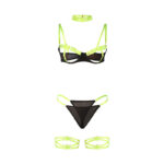 SUBBLIME - 955281 COMPLETO REGGISENO CON COLLANA E DETTAGLI GAMBA VERDE FLUO L/XL - immagine 5