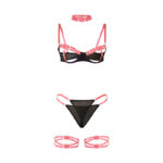 SUBBLIME - 955304 COMPLETO REGGISENO CON COLLANA E DETTAGLI GAMBA ROSA FLUO L/XL - immagine 5